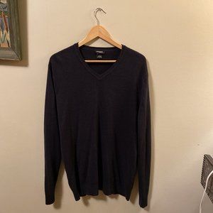 Systems Mens Collection Acrylic V Neck Sweater Pullover Navy Blue Mens XL